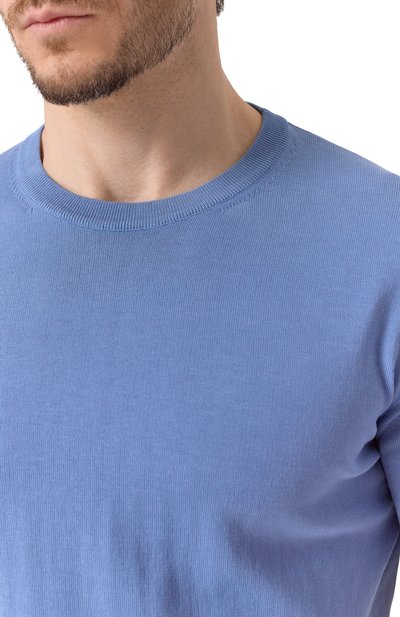 Хлопковый джемпер CANALI голубого цвета по цене 30900 руб., арт. C0719/MK00145, фото 5 Хлопковый джемпер CANALI, арт. C0719/MK00145, фото 5