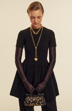 Женские перчатки DRIES VAN NOTEN черного цвета, арт. 242-010101-9204 | Фото 7 (Материал: Текстиль, Синтетический материал; Нос: Не проставлено; Материал сплава: Проставлено; Кросс-КТ: Трикотаж)
