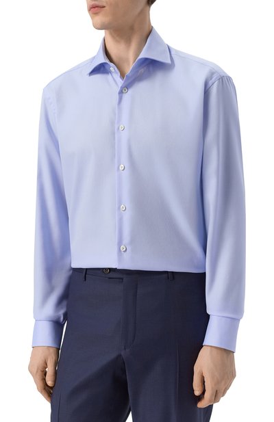 Хлопковая сорочка VAN LAACK синего цвета по цене 28900 руб., арт. VL-RIVARA-TFN/150445, фото 3 Хлопковая сорочка VAN LAACK, арт. VL-RIVARA-TFN/150445, фото 3