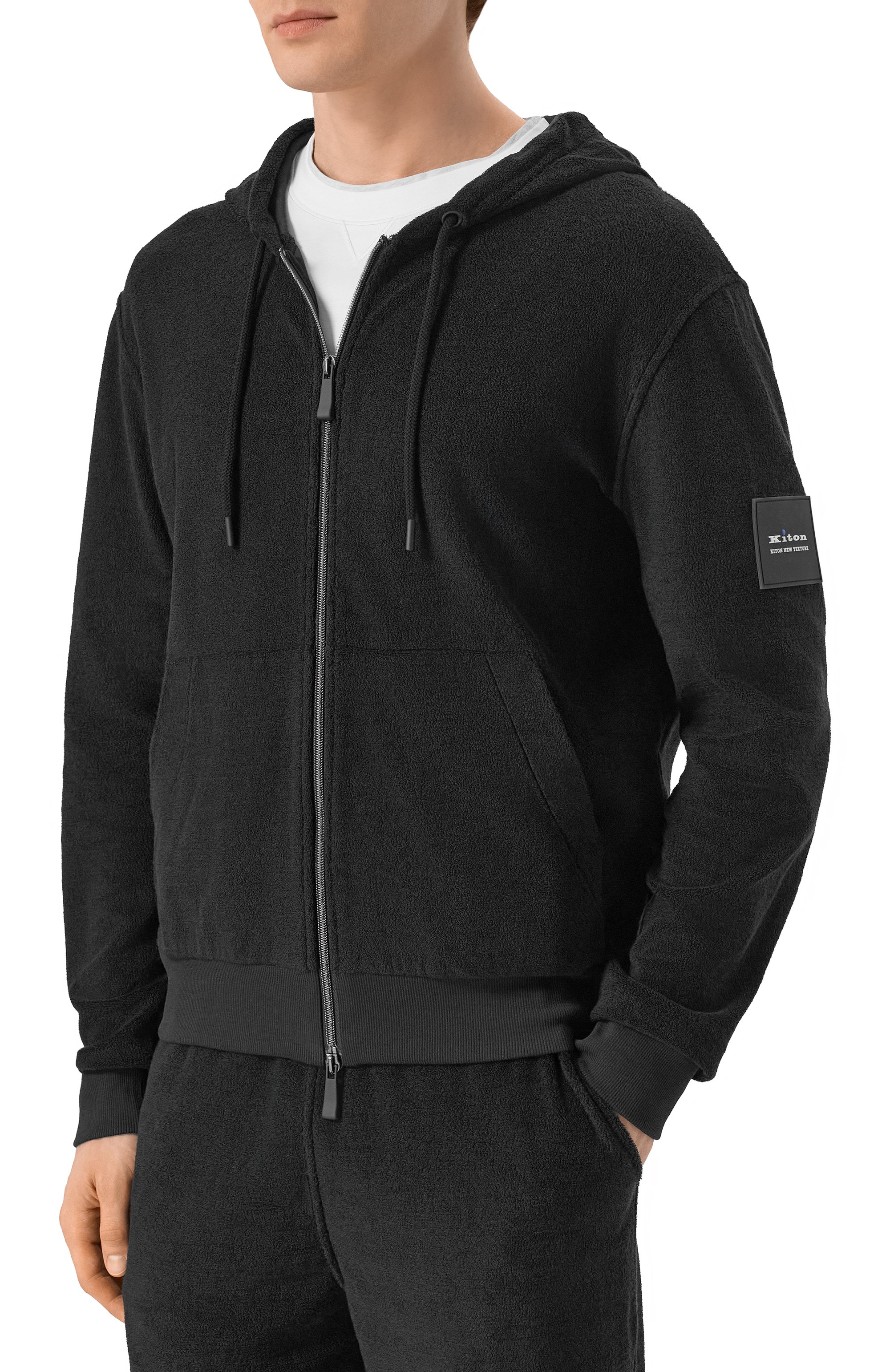 Хлопковая толстовка KITON черного цвета по цене 120500 руб., арт. UMM0104, фото 3 Хлопковая толстовка KITON, арт. UMM0104, фото 3