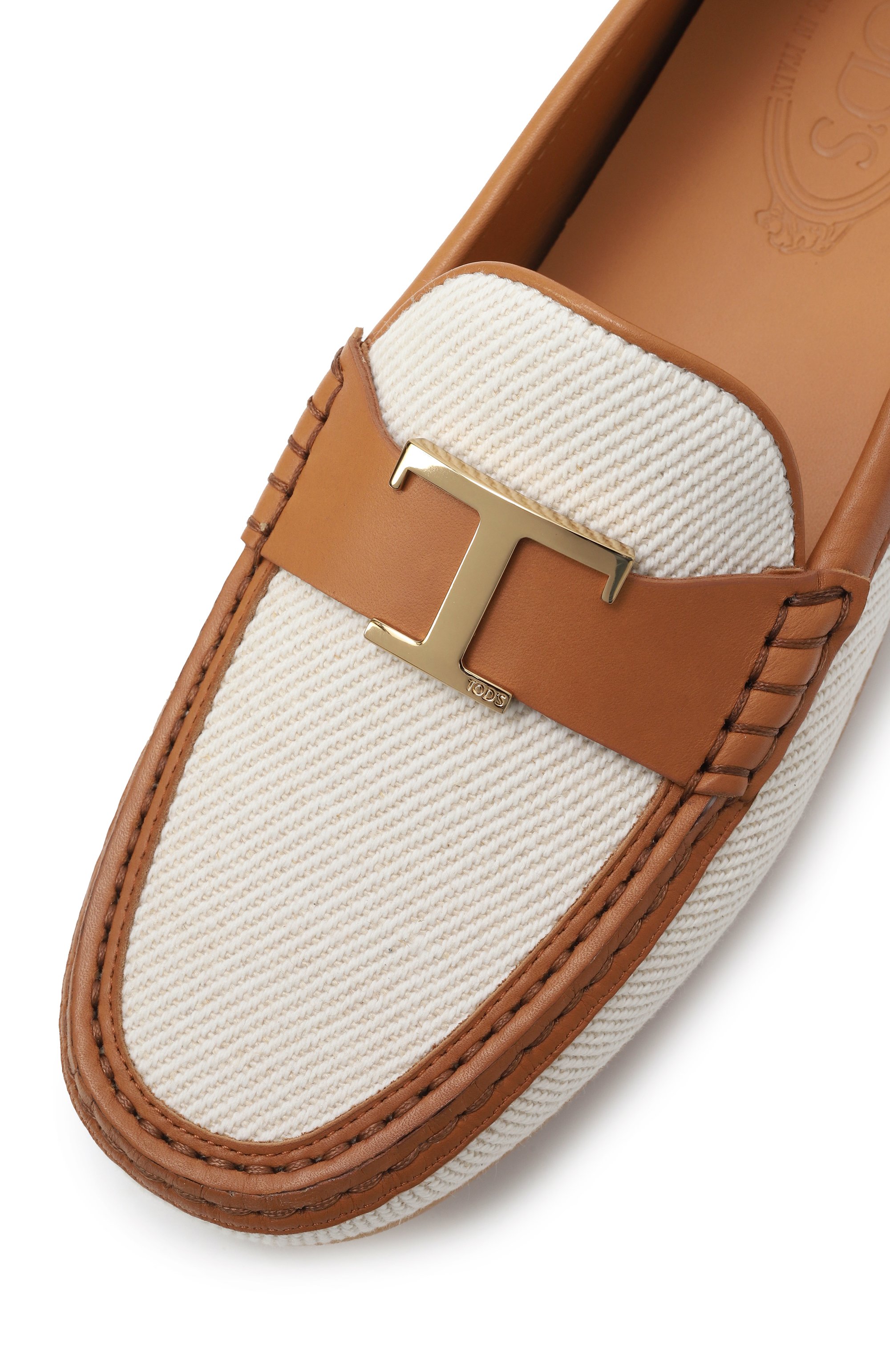 Текстильные мокасины city gommino TOD’S бежевого цвета по цене 74750 руб., арт. XXW10L0IZ01/U78, фото 7 Текстильные мокасины city gommino TOD’S, арт. XXW10L0IZ01/U78, фото 7