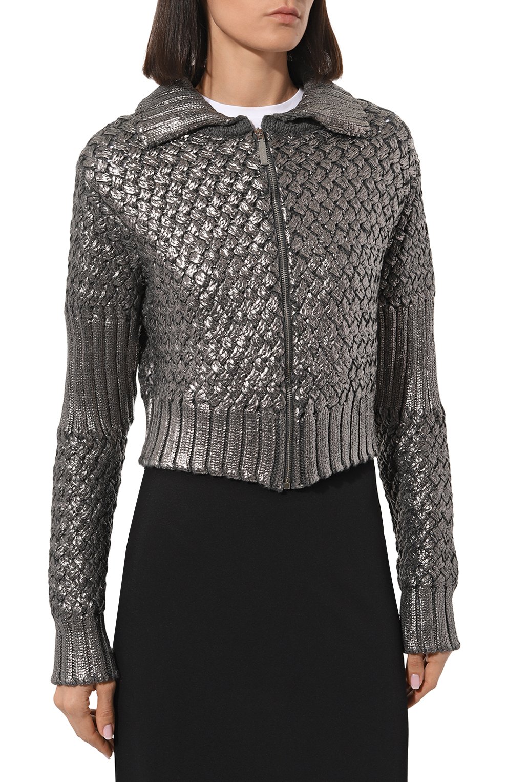 Шерстяной кардиган ALBERTA FERRETTI серого цвета по цене 79950 руб., арт. 222M/A0916/5101, фото 3 Шерстяной кардиган ALBERTA FERRETTI, арт. 222M/A0916/5101, фото 3