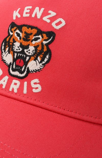 Хлопковая бейсболка KENZO красного цвета по цене 8925 руб., арт. K61831, фото 3 Хлопковая бейсболка KENZO, арт. K61831, фото 3