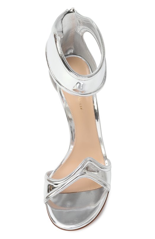 Кожаные босоножки Lucrezia 105 Gianvito Rossi G61705.15RIC.METARGE Серебряный  G61705.15RIC.METARGE Фото 6