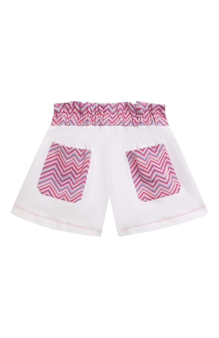 Детские хлопковые шорты MISSONI розового цвета, арт. MU6A29/Z1859/4-10 | Фото 2 (Нос: Не проставлено; Материал внешний: Хлопок; Случай: Повседневный; Ростовка одежда: 10 - 11 лет | 140 - 146см, 4 года | 104 см, 6 лет | 116 см, 8 лет | 128 см)