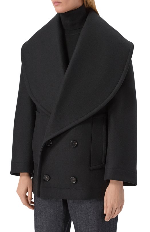 Шерстяное полупальто Bottega Veneta 834985/V00X0 Чёрный  834985/V00X0 Фото 3