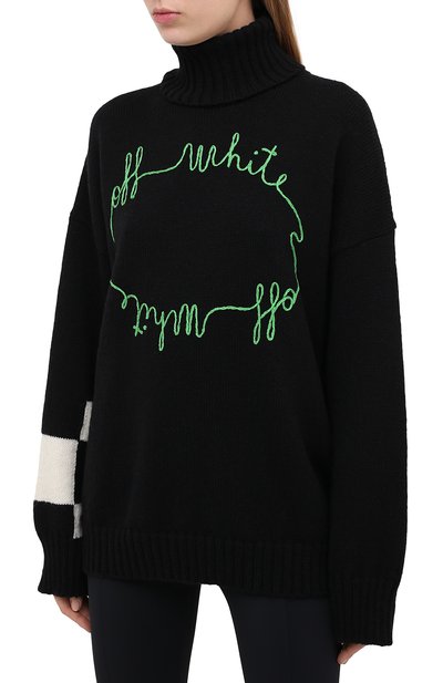 Свитер OFF-WHITE черного цвета по цене 75050 руб., арт. 0WHF008E20KNI0021055, фото 3 Свитер OFF-WHITE, арт. 0WHF008E20KNI0021055, фото 3