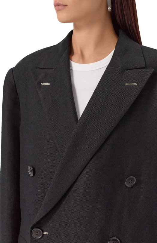 Пальто изо льна и шерсти Maison Margiela S51AA0357/M35360 Чёрный  S51AA0357/M35360 Фото 5