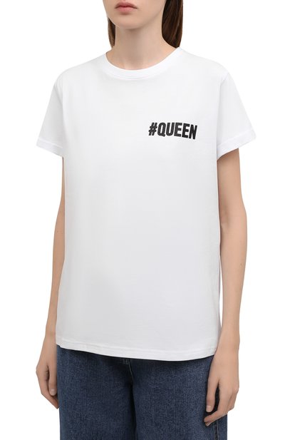 Хлопковая футболка SEVEN LAB белого цвета по цене 7520 руб., арт. T #q G019 white, фото 3 Хлопковая футболка SEVEN LAB, арт. T #q G019 white, фото 3