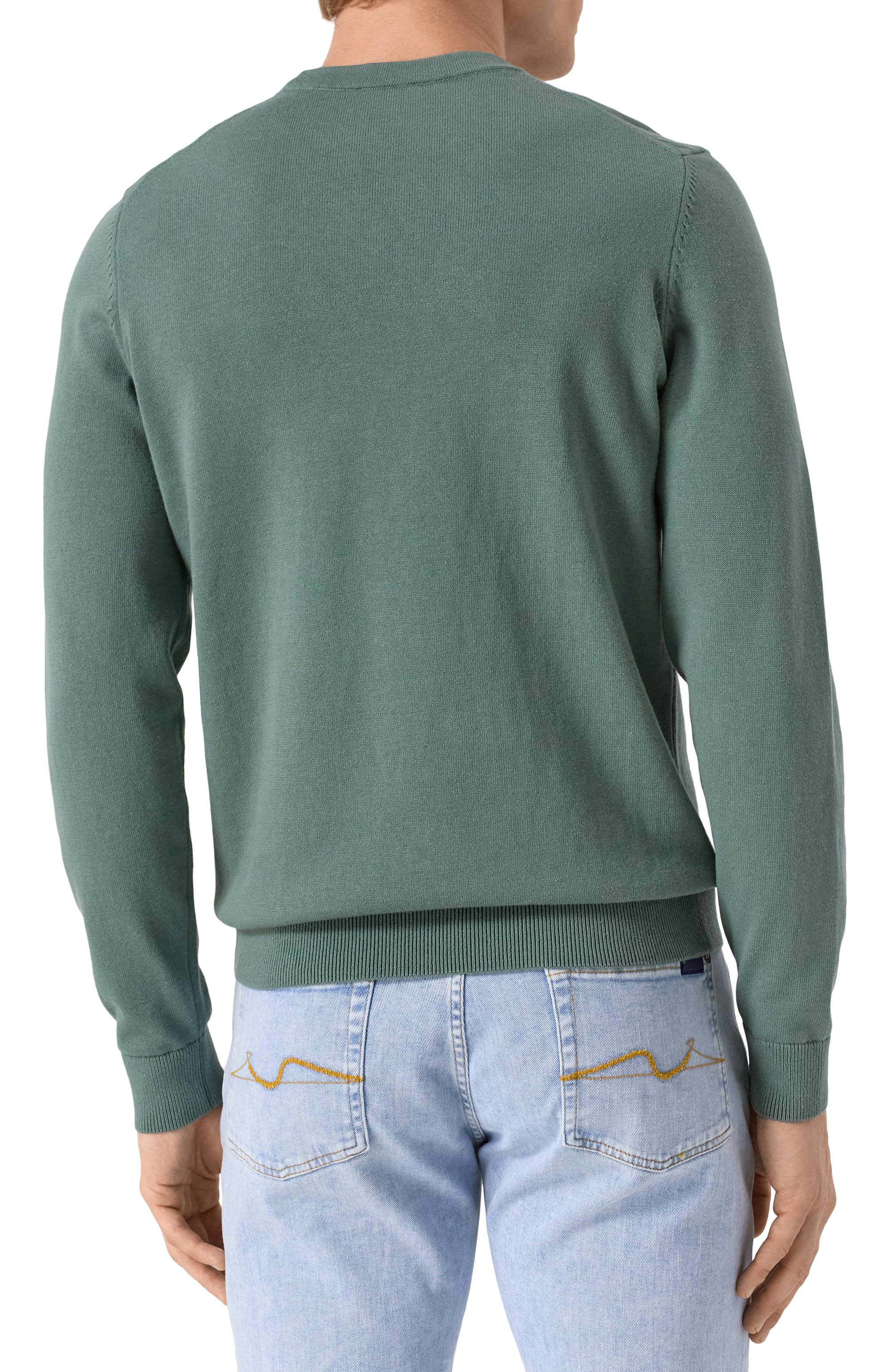 Хлопковый джемпер HUGO зеленого цвета по цене 13600 руб., арт. 50475083, фото 4 Хлопковый джемпер HUGO, арт. 50475083, фото 4