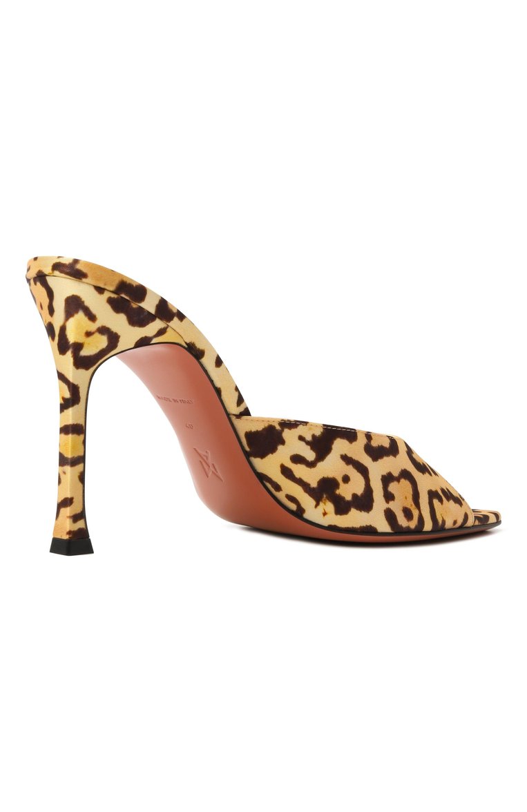 Женские текстильные мюли alexa 90 AMINA MUADDI леопардового цвета, арт. ALEXA SLIPPER/PRINT SATIN | Фото 5 (Материал внешний: Текстиль; Материал внутренний: Натуральная кожа; Подошва: Плоская; Каблук высота: Высокий; Каблук тип: Шпилька; Автоматизация ТО: Проставлено; Автоматизация состава: Проставлено)