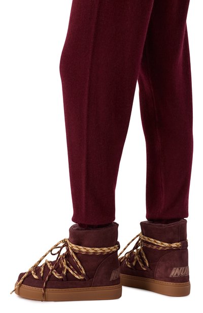 Замшевые полусапоги suede double tie INUIKII бордового цвета по цене 35650 руб., арт. 1001.003.0711, фото 3 Замшевые полусапоги suede double tie INUIKII, арт. 1001.003.0711, фото 3