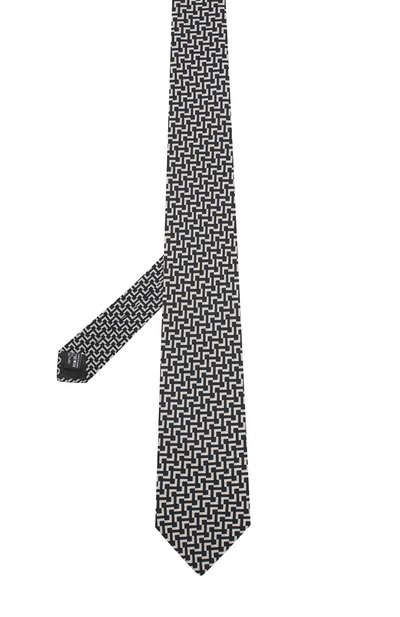 Шелковый галстук с узором GIORGIO ARMANI черно-белого цвета по цене 24500 руб., арт. 360054/7A807, фото 2 Шелковый галстук с узором GIORGIO ARMANI, арт. 360054/7A807, фото 2