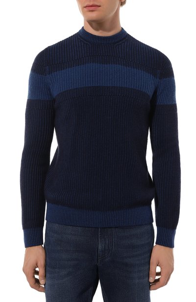 Свитер из кашемира и шерсти ZILLI темно-синего цвета по цене 106500 руб., арт. KRN001M0223VBIC00, фото 3 Свитер из кашемира и шерсти ZILLI, арт. KRN001M0223VBIC00, фото 3