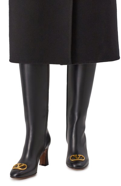 Женские кожаные сапоги vlogo signature VALENTINO, арт. 7W2S0ML1/DSH