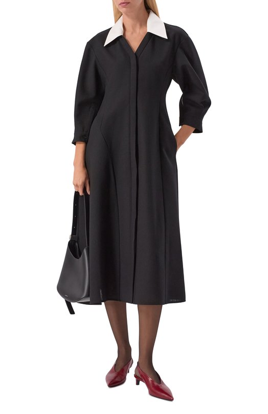 Шерстяное платье Jil Sander J02CT0522/J41557 Чёрный  J02CT0522/J41557 Фото 2