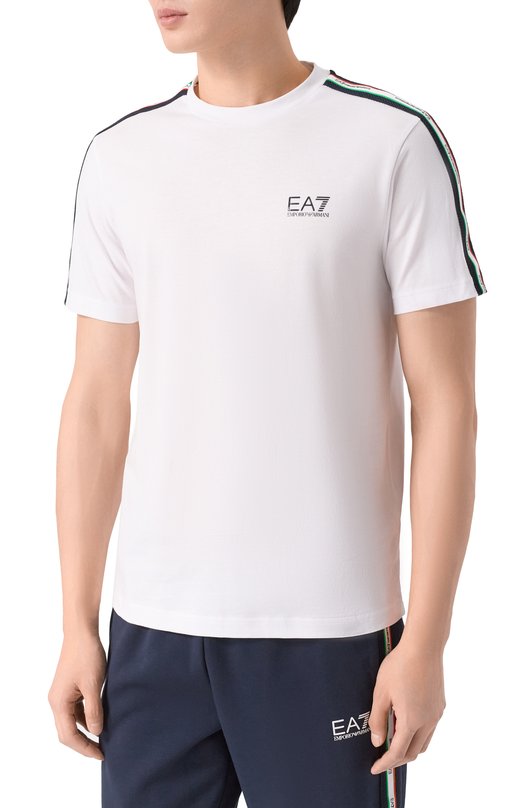 Хлопковая футболка EA7 7M001861/AF12503 Белый  7M001861/AF12503 Фото 3