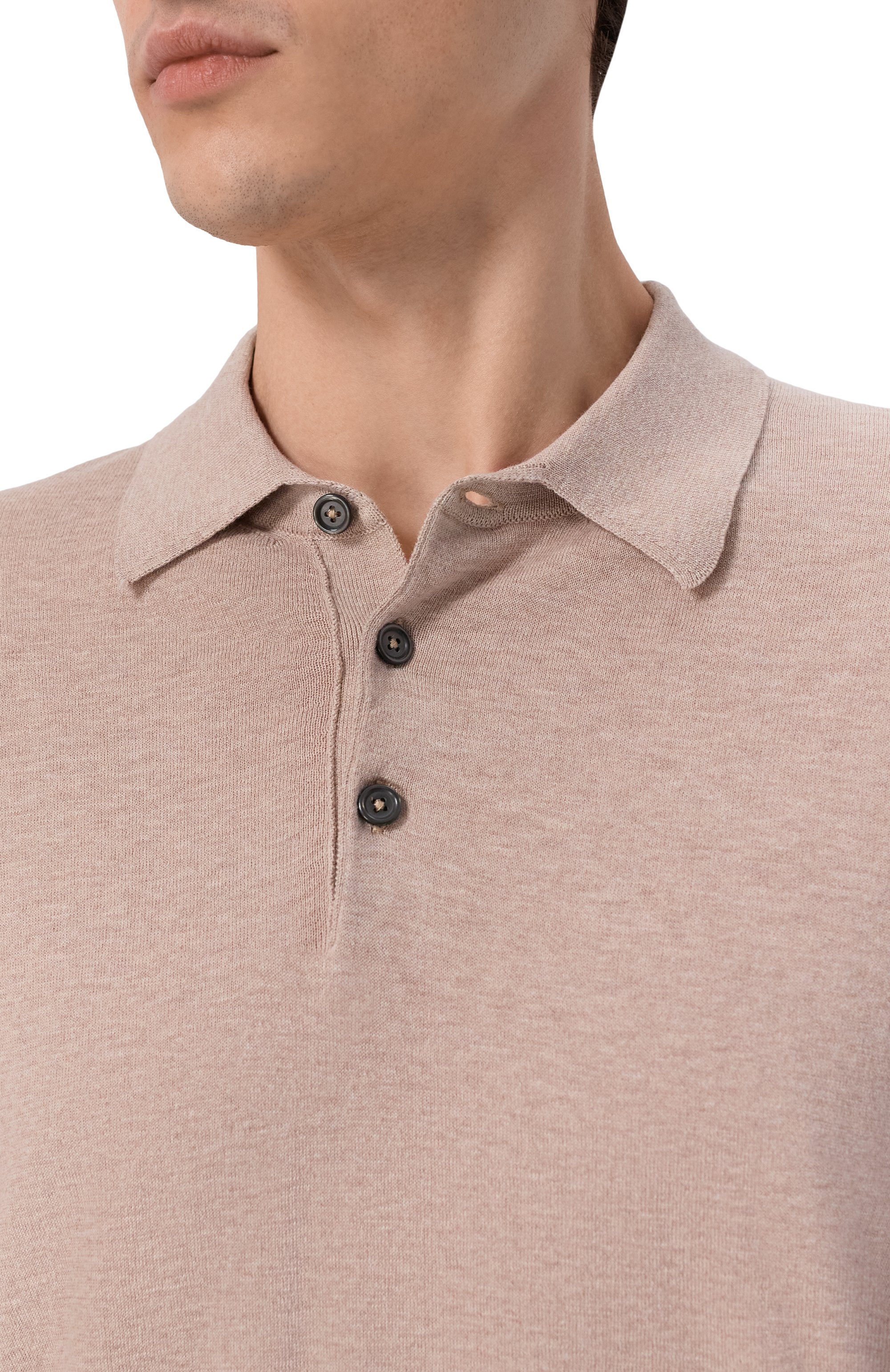 Хлопковое поло ANDREA CAMPAGNA бежевого цвета по цене 39950 руб., арт. M5426-8061, фото 5 Хлопковое поло ANDREA CAMPAGNA, арт. M5426-8061, фото 5