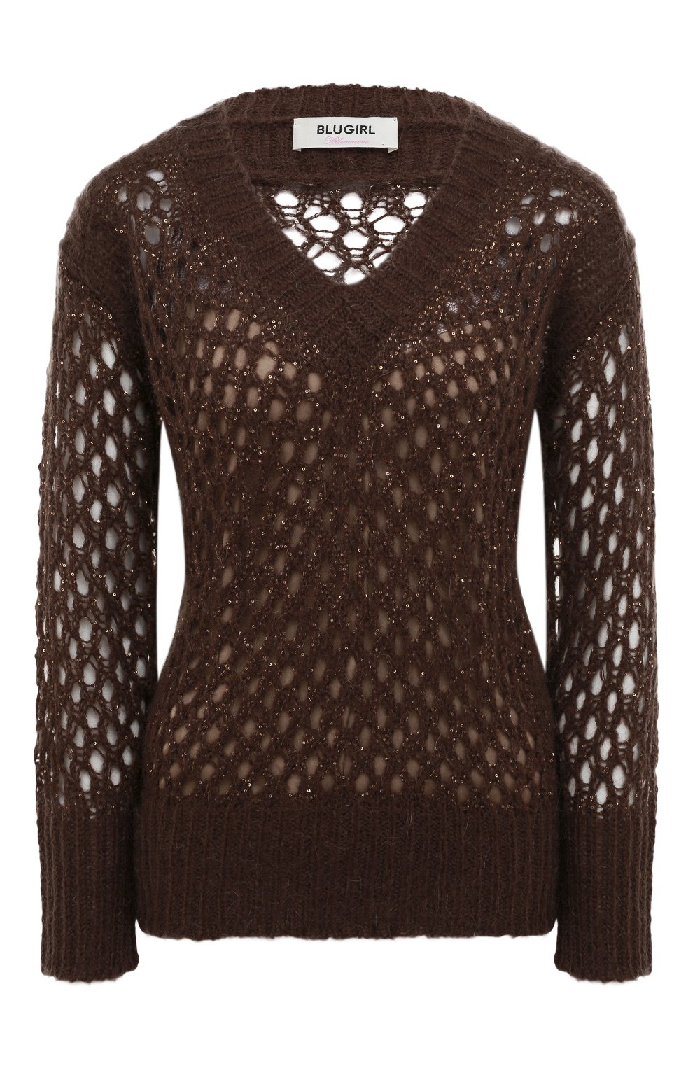 Свитер BLUGIRL коричневого цвета по цене 41250 руб., арт. RF2199/MA69L, фото 1 Свитер BLUGIRL, арт. RF2199/MA69L, фото 1