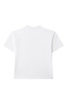 Детская хлопковая футболка MSGM KIDS белого цвета, арт. S5MSJGTH105 | Фото 2 (Рукава: Короткие; Материал сплава: Проставлено; Драгоценные камни: Проставлено; Девочки Кросс-КТ: футболка-одежда; Материал внешний: Хлопок; Ростовка одежда: 6 лет | 116 см, 8 лет | 128 см, 10 - 11 л�ет | 140 - 146см, 12 лет | 152 см, 13 - 15 лет | 158 см)