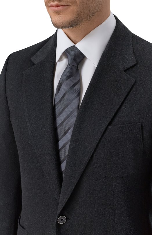 Шелковый галстук Brunello Cucinelli MR8460018P Серый  MR8460018P Фото 2