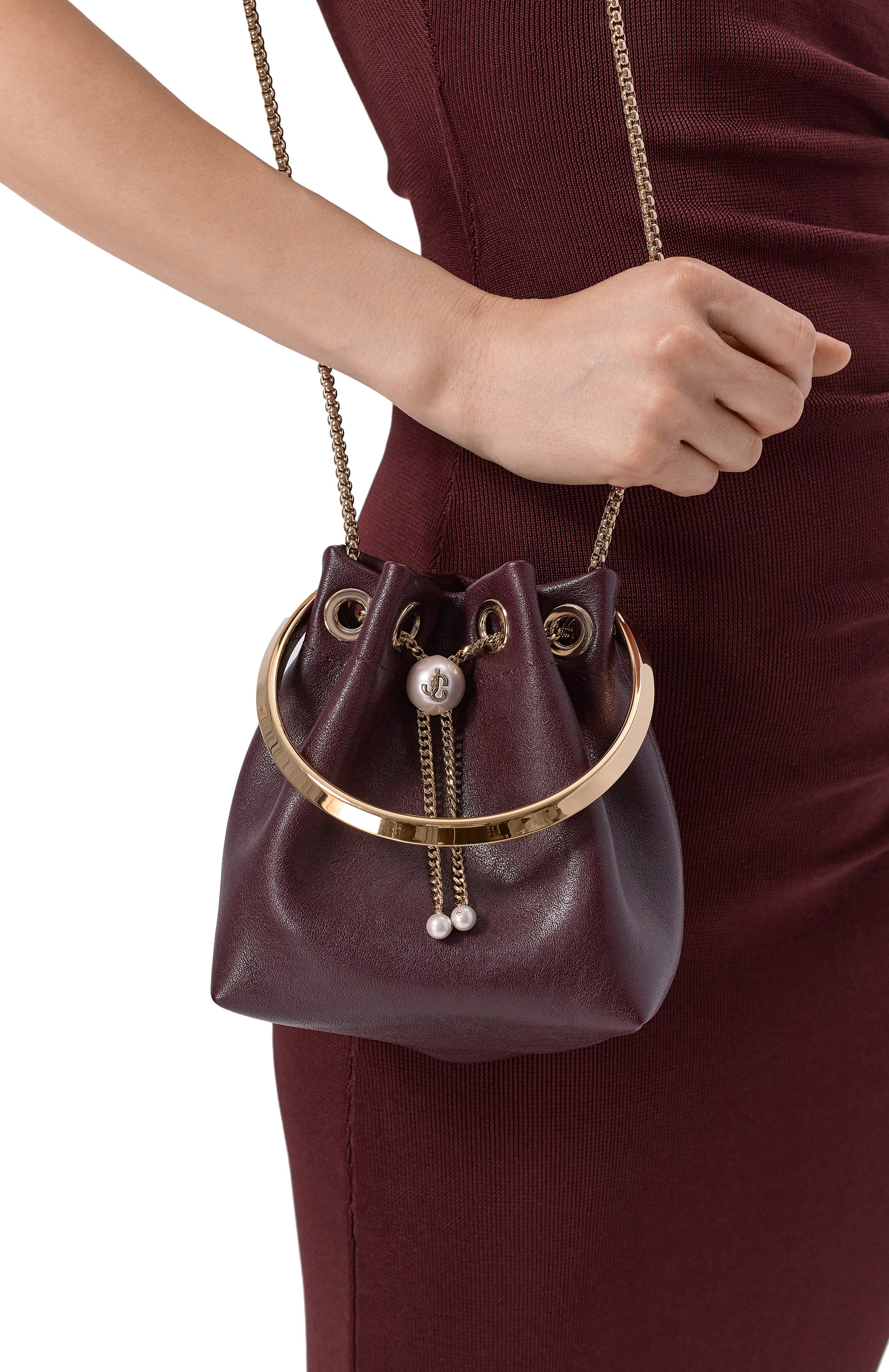 Сумка bon bon JIMMY CHOO бордового цвета по цене 131500 руб., арт. B0N B0N/TYT, фото 2 Сумка bon bon JIMMY CHOO, арт. B0N B0N/TYT, фото 2