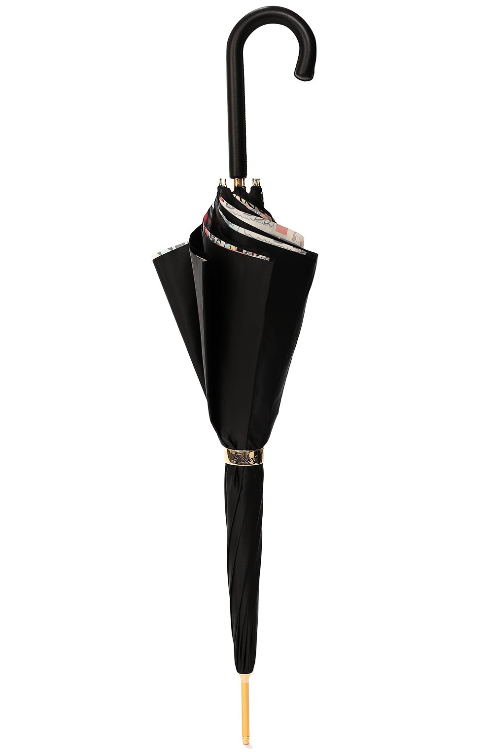 Зонт-трость PASOTTI OMBRELLI черного цвета по цене 30900 руб., арт. 189/RAS0 5K890/1/PELLE, фото 4 Зонт-трость PASOTTI OMBRELLI, арт. 189/RAS0 5K890/1/PELLE, фото 4