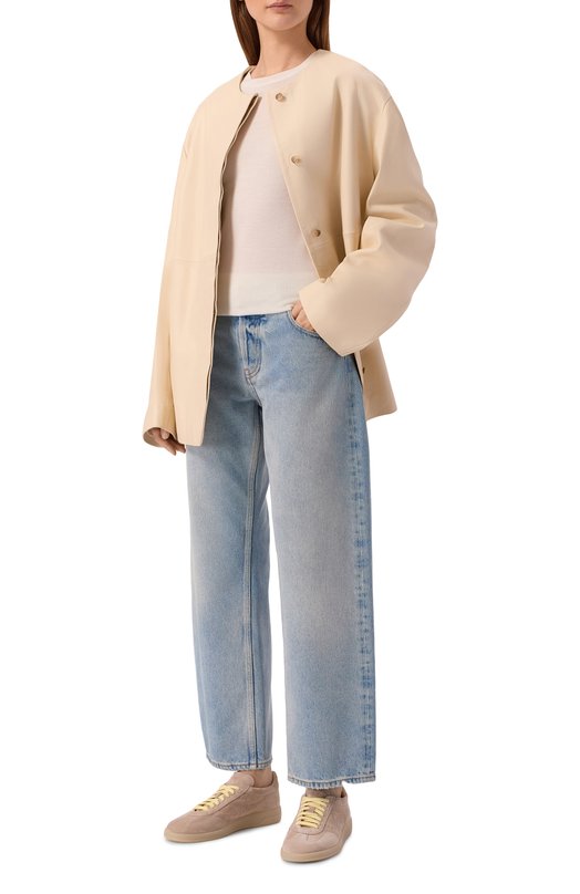 Замшевые кеды Santoni WBPG61340ISLTKSN Бежевый  WBPG61340ISLTKSN Фото 3