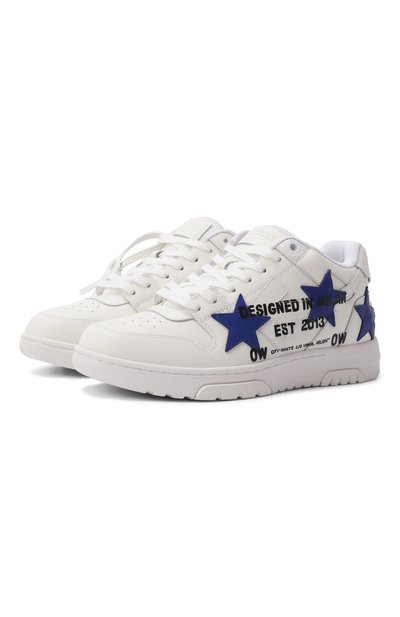 Мужские комбинированные кеды out of office OFF-WHITE, арт. 0MIA189S25LEA00D