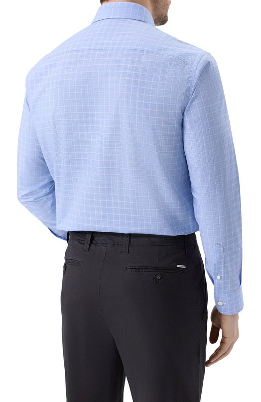 Хлопковая сорочка Brioni RCB40L/0D03T Голубой  RCB40L/0D03T Фото 4