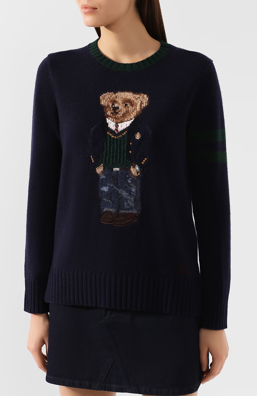 Шерстяной пуловер POLO RALPH LAUREN синего цвета по цене 33550 руб., арт. 211764622, фото 3 Шерстяной пуловер POLO RALPH LAUREN, арт. 211764622, фото 3