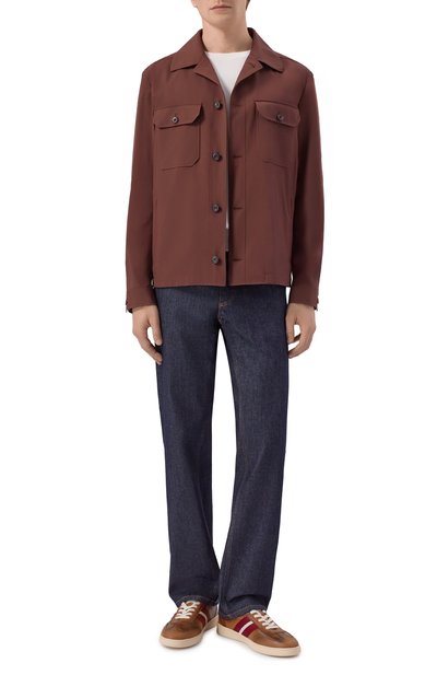 Кожаные кеды retro crest BALLY коричневого цвета по цене 57550 руб., арт. MSK0F7/VT172, фото 2 Кожаные кеды retro crest BALLY, арт. MSK0F7/VT172, фото 2