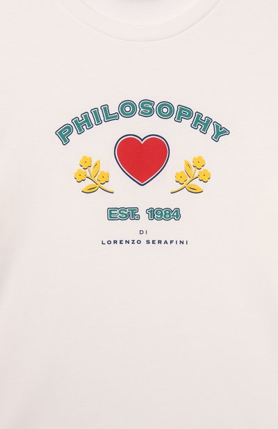 Хлопковая футболка PHILOSOPHY DI LORENZO SERAFINI KIDS, арт. I1F613/6203/12-14, фото 3