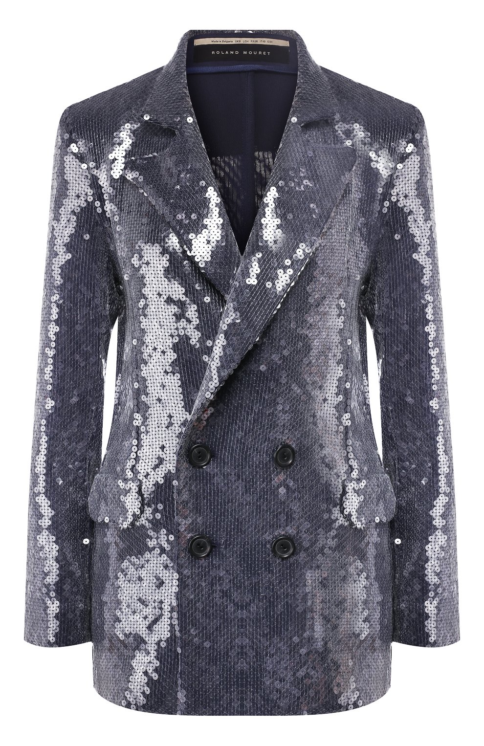 Жакет с пайетками ROLAND MOURET синего цвета по цене 216500 руб., арт. SS20/S0451/F0414, фото 1 Жакет с пайетками ROLAND MOURET, арт. SS20/S0451/F0414, фото 1