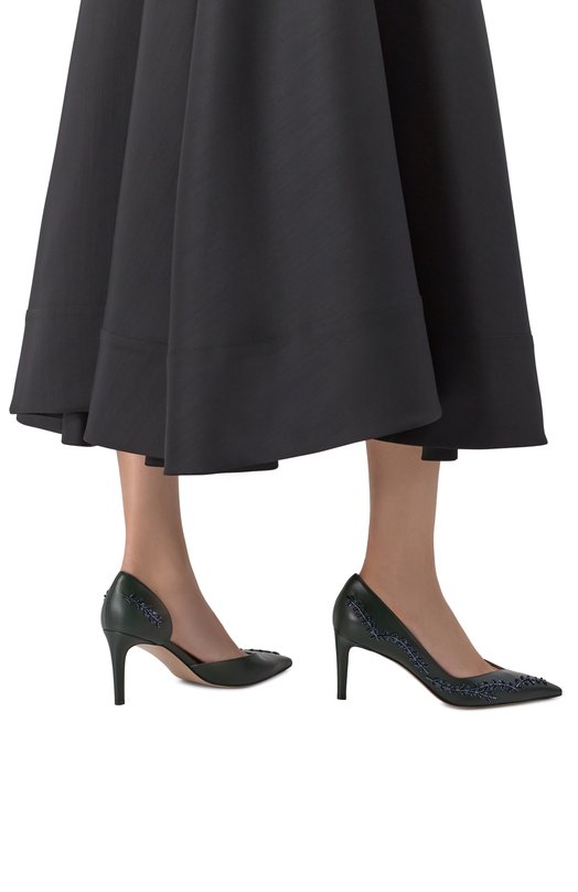 Кожаные туфли Kiton D60843K0524F18 Зелёный  D60843K0524F18 Фото 3