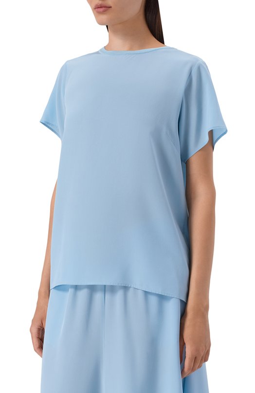 Шелковый топ P.A.R.O.S.H. D311633/SWEET26 Голубой  D311633/SWEET26 Фото 3