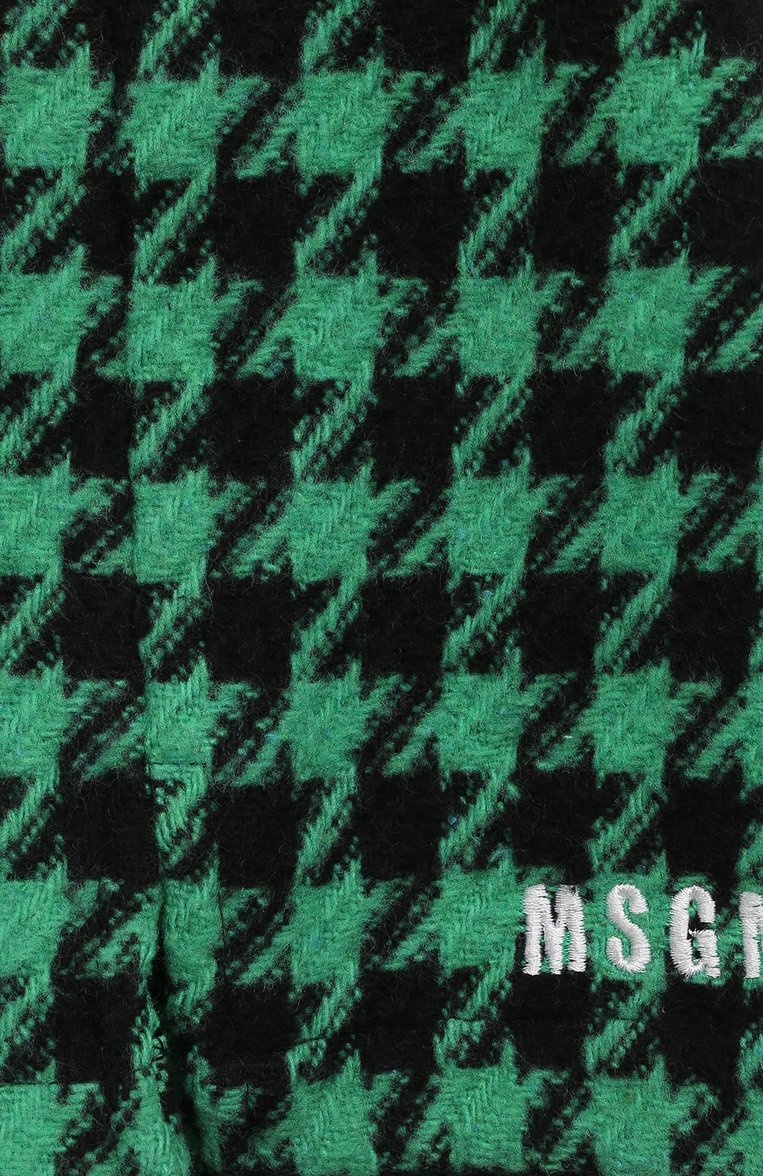 Детские хлопковые шорты MSGM KIDS зеленого цвета, арт. F3MSJGST101 | Фото 3 (Материал внешний: Хлопок; Нос: Не проставлено; Случай: Повседневный)