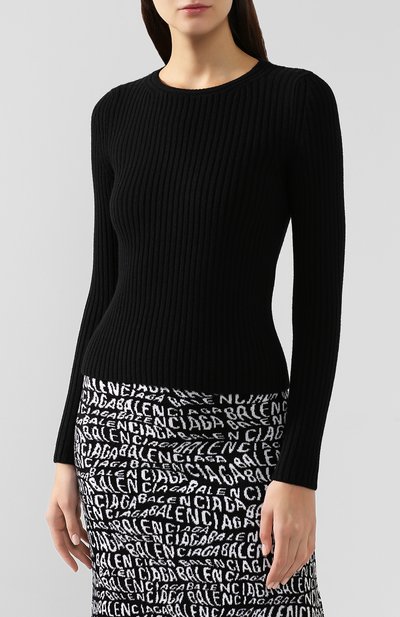 Пуловер BALENCIAGA черного цвета по цене 63000 руб., арт. 595110/T4093, фото 3 Пуловер BALENCIAGA, арт. 595110/T4093, фото 3