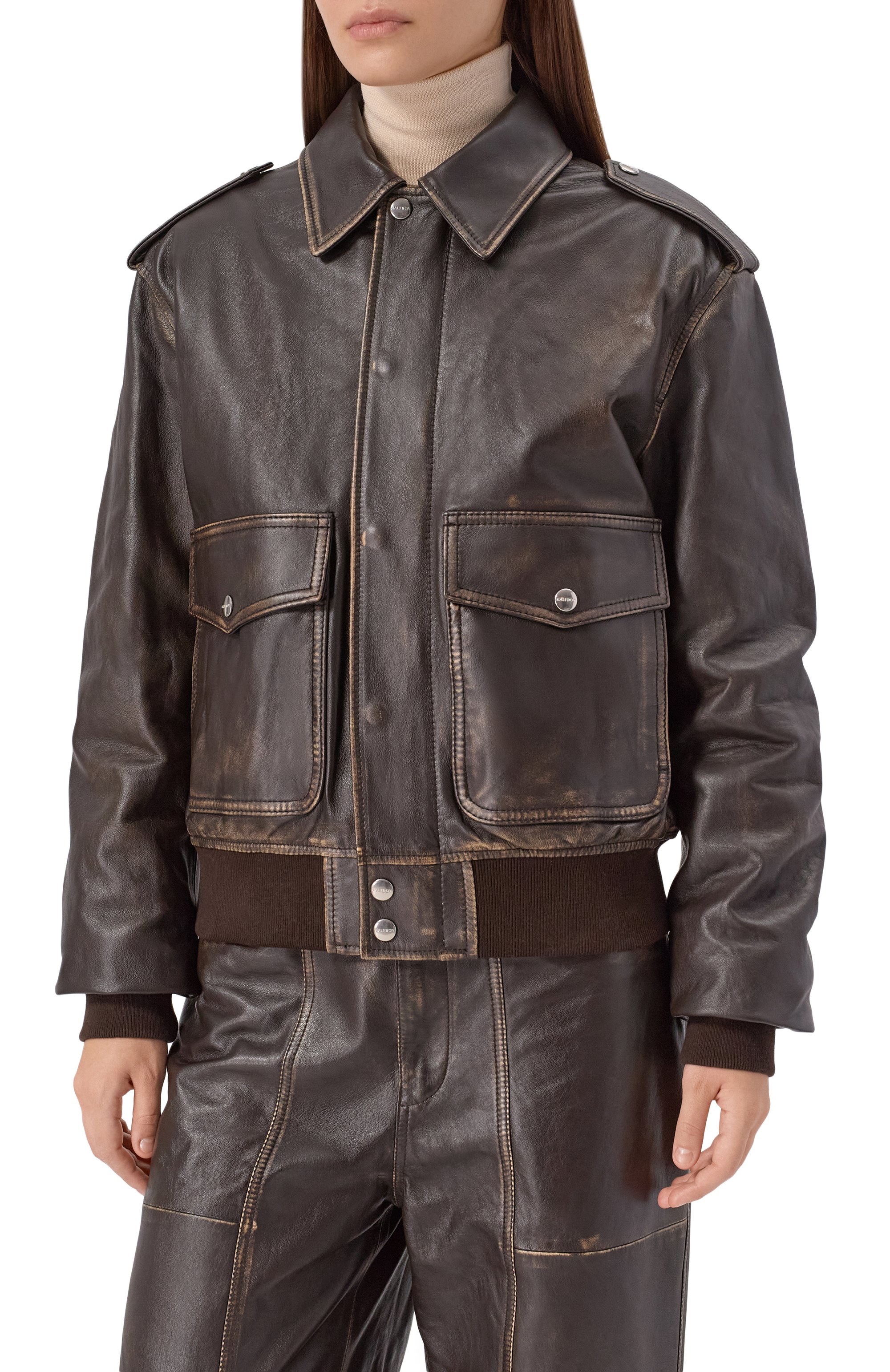 Кожаный бомбер HALFBOY, арт. HF251WL005, фото 6