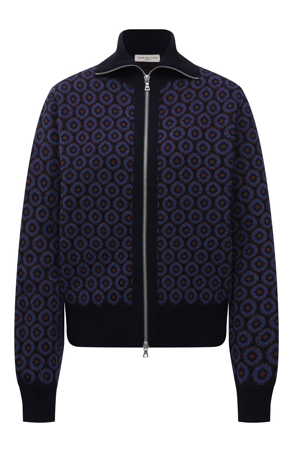 Шерстяной кардиган DRIES VAN NOTEN темно-синего цвета по цене 57950 руб., арт. 212-031270-3707, фото 1 Шерстяной кардиган DRIES VAN NOTEN, арт. 212-031270-3707, фото 1