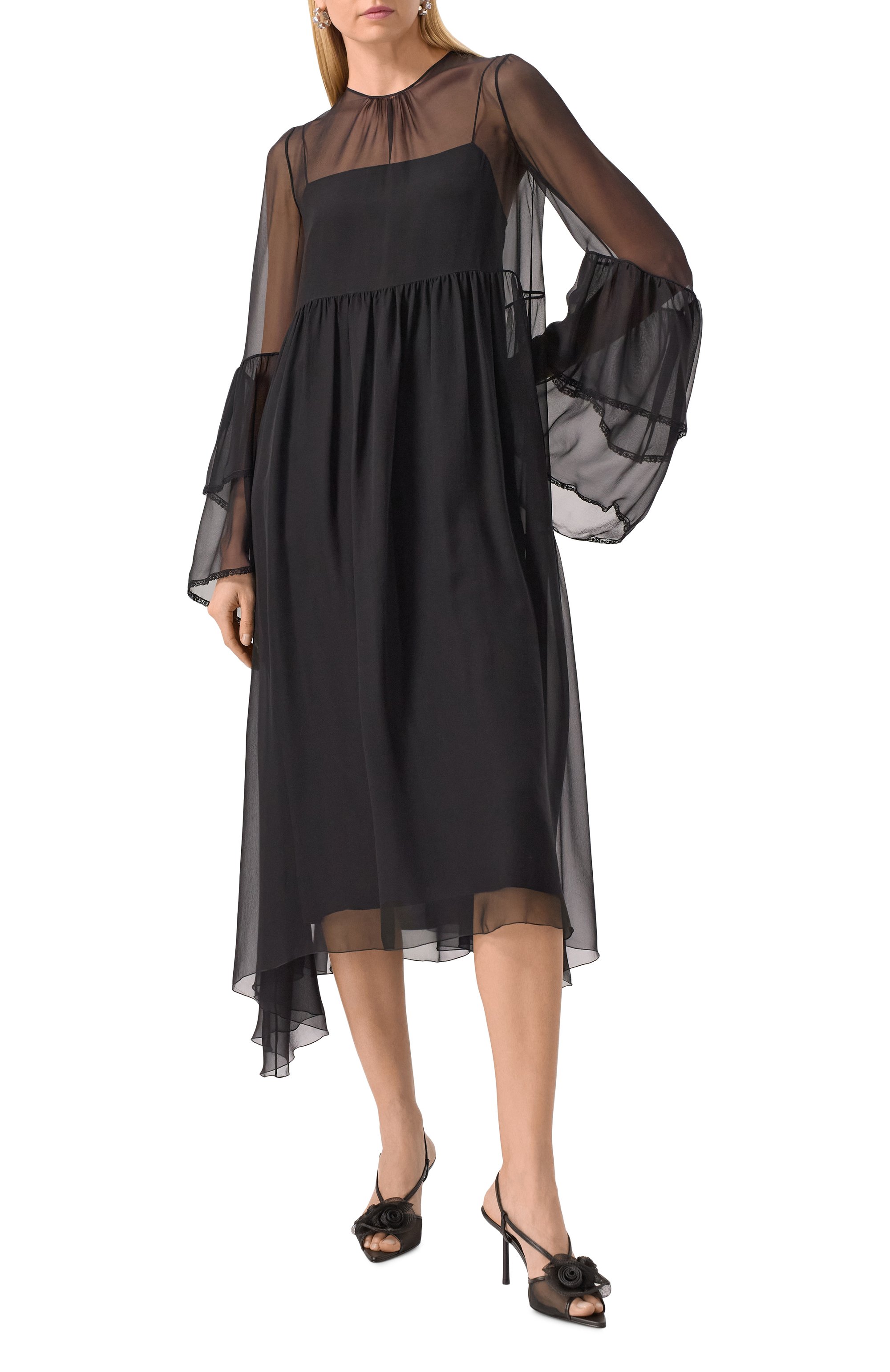 Шелковое платье MVST черного цвета по цене 307000 руб., арт. 25E/X2P/0/H061/5586, фото 3 Шелковое платье MVST, арт. 25E/X2P/0/H061/5586, фото 3