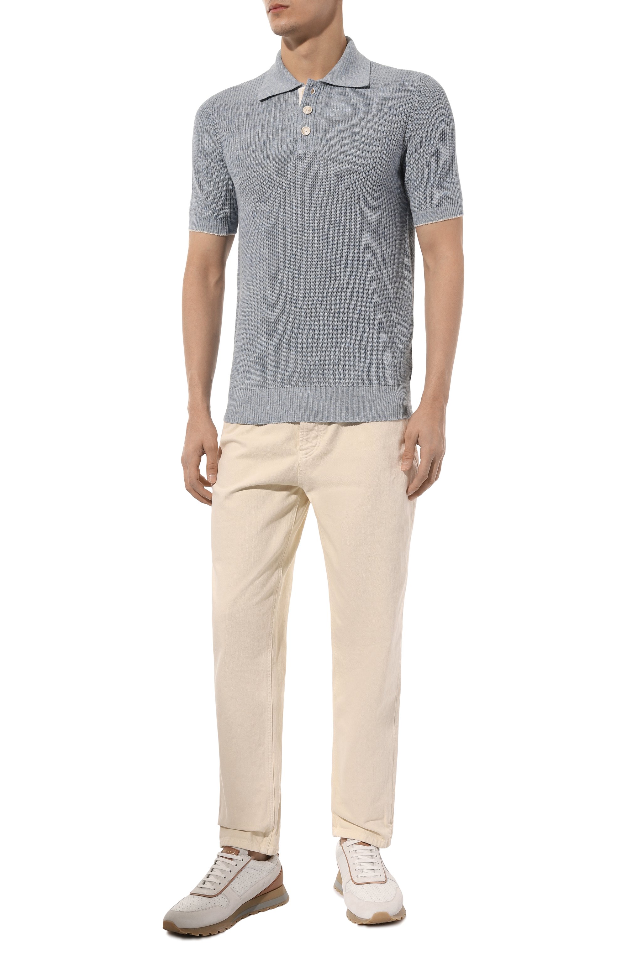 Поло изо льна и хлопка BRUNELLO CUCINELLI, арт. M2L70B2292, фото 2