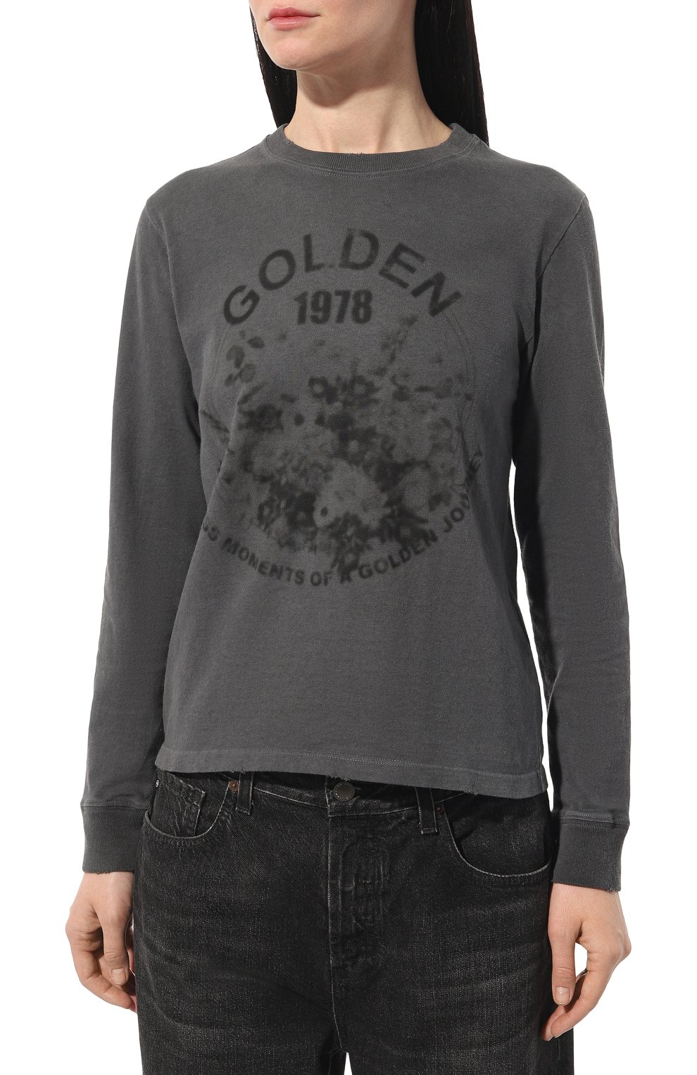 Хлопковый пуловер GOLDEN GOOSE DELUXE BRAND темно-серого цвета по цене 24750 руб., арт. GWP01419.P001223, фото 3 Хлопковый пуловер GOLDEN GOOSE DELUXE BRAND, арт. GWP01419.P001223, фото 3