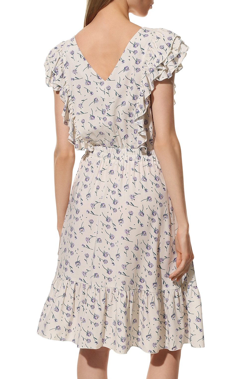 Платье из вискозы SEVEN LAB кремового цвета по цене 14700 руб., арт. DM1 floral milk, фото 4 Платье из вискозы SEVEN LAB, арт. DM1 floral milk, фото 4
