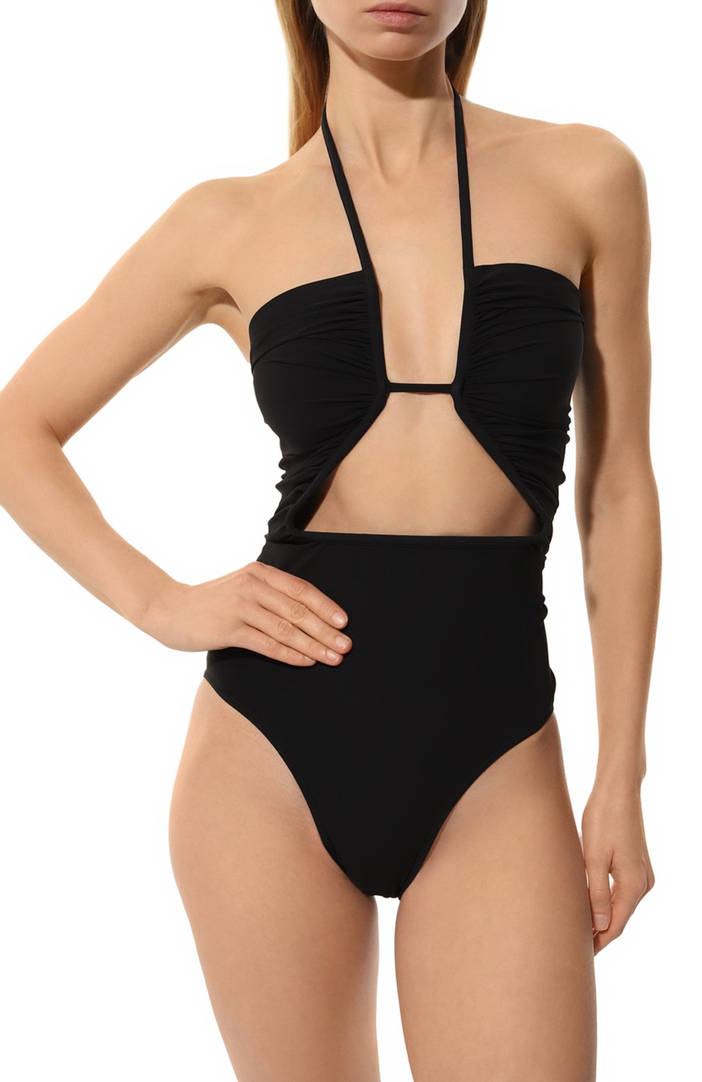 Слитный купальник RICK OWENS черного цвета по цене 52750 руб., арт. RP01D2087, фото 2 Слитный купальник RICK OWENS, арт. RP01D2087, фото 2