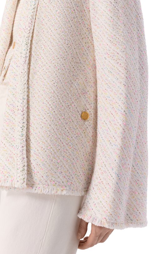 Твидовый жакет Giambattista Valli 26SSPVCA6088/01B0U Кремовый  26SSPVCA6088/01B0U Фото 5