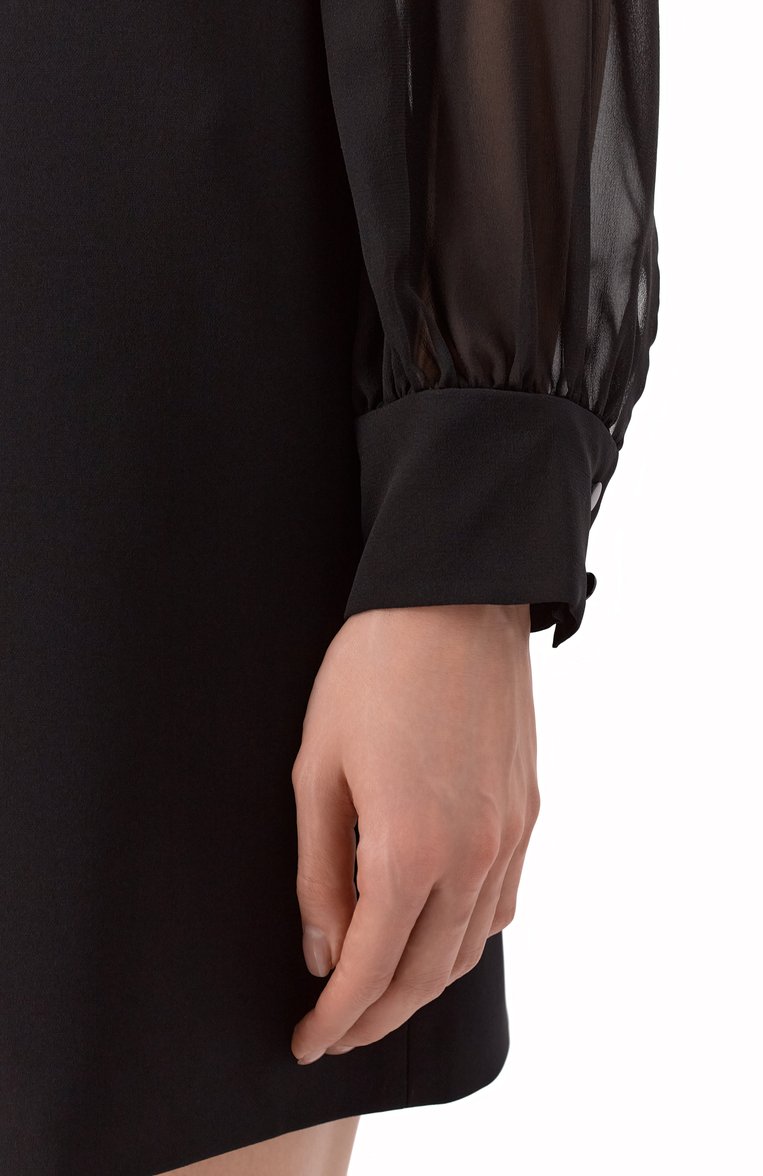 Женское платье MAX MARA STUDIO черного цвета, арт. RITM0 | Фото 5 (Длина Ж (юбки, платья, шорты): Мини; Рукава: Длинные; Материал внешний: Синтетический материал; Женское Кросс-КТ: Платье-одежда; Стили: Кэжуэл; Случай: Повседневный; Автоматизация состава: Проставлено; Автоматизация ТО: Проставлено)