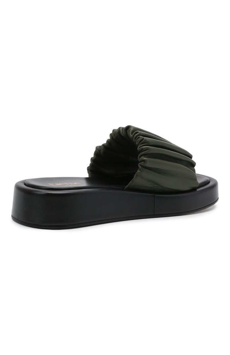 Женские кожаные шлепанцы aries ELLEME хаки цвета, арт. ARIES PLATF0RM SANDAL/LEATHER | Фото 4 (Материал внутренний: Натуральная кожа; Подошва: Платформа; Материал внешний: Натуральная кожа)