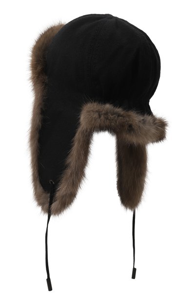 Кашемировая шапка-ушанка с мехом соболя BLACK SABLE, арт. BS-47CF7, фото 2