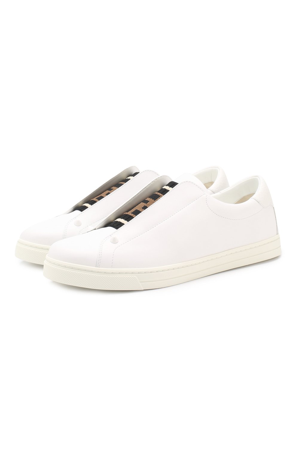 Кожаные кеды FENDI белого цвета по цене 54650 руб., арт. 8E6852 A625, фото 1 Кожаные кеды FENDI, арт. 8E6852 A625, фото 1